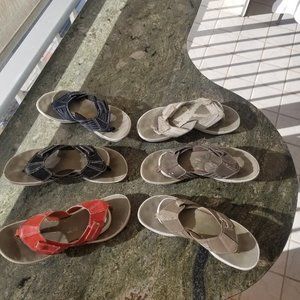 $15.00 each: I have avail. 6 pair of Clarks Women's Brinkley Sail Flip-Flops, 